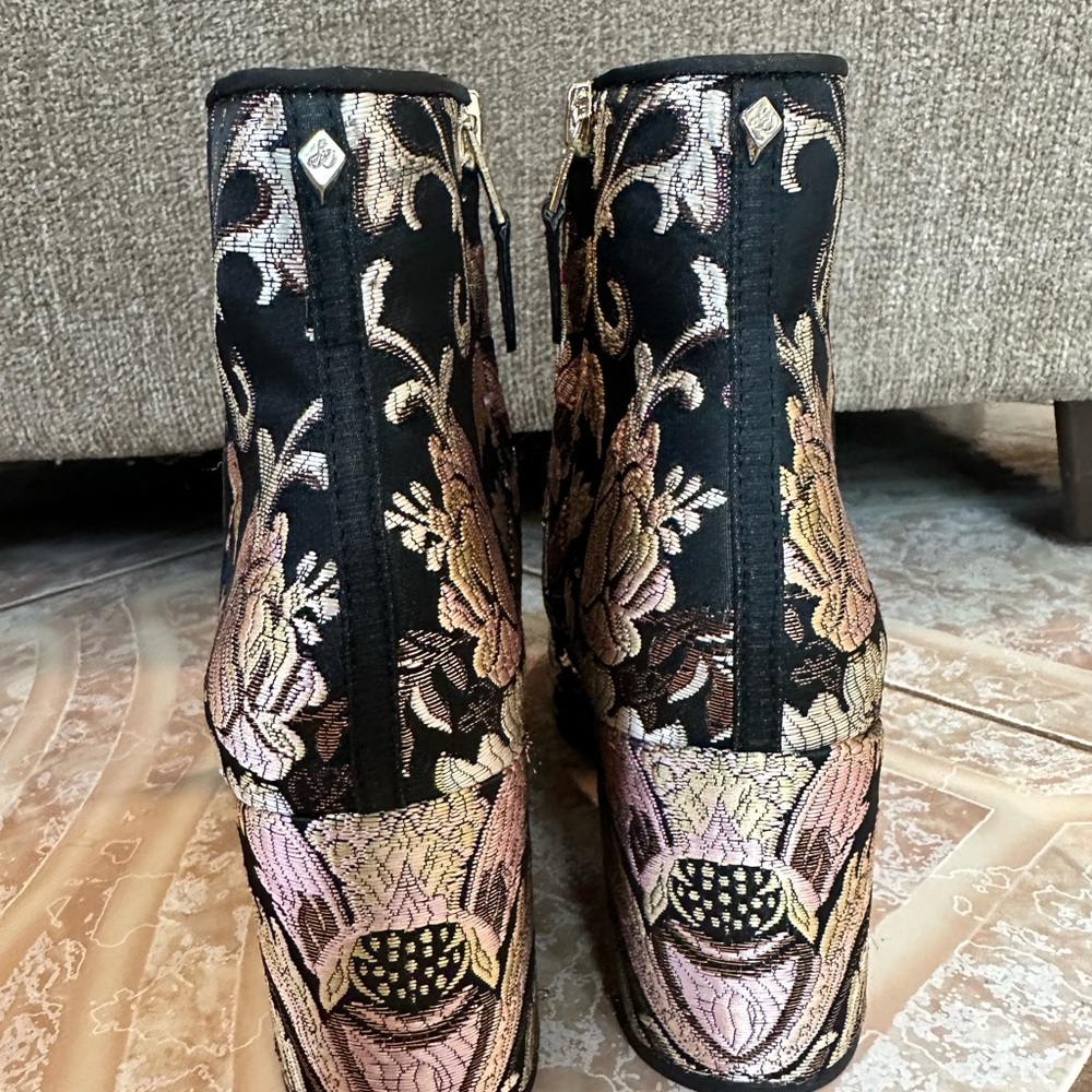 Sam Edelman Embroidered Heeled Ankle Boots - Picture 10 of 15